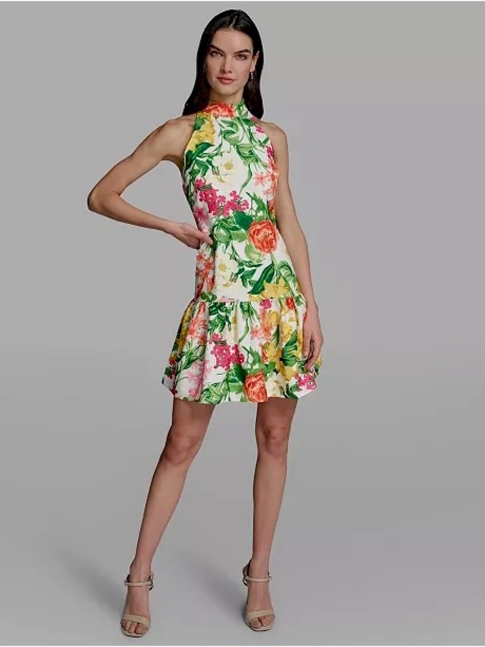 Karl Lagerfeld Floral Print Mock Neck Dress Size 6 New with tags wedding